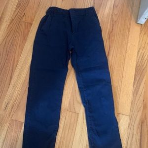 Boys h&m chinos school pants slim fit size 8-9 navy EUC